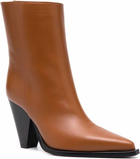 Scarosso Emily heeled leather boots Brown