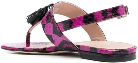 Scarosso Emma snakeskin-effect sandals Pink