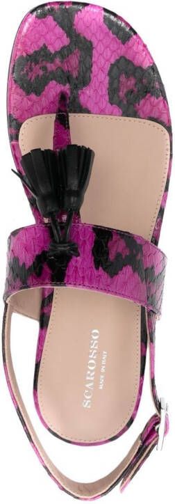 Scarosso Emma snakeskin-effect sandals Pink