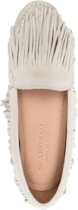 Scarosso fringed suede loafers Neutrals