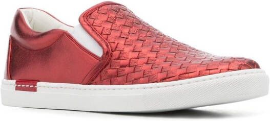 Scarosso Gabriella woven leather sneakers Red