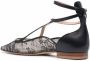 Scarosso Gae floral-lace ballerina shoes Black - Thumbnail 3