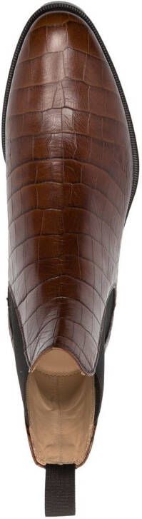 Scarosso Giancarlo crocodile-embossed boots Brown