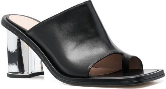Scarosso Gwen 85mm leather mules Black
