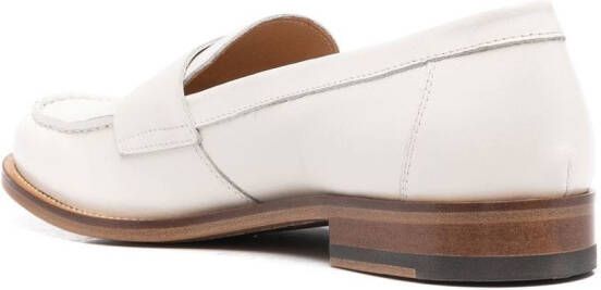 Scarosso Harper leather penny loafers White