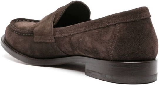 Scarosso Harper suede penny loafers Brown