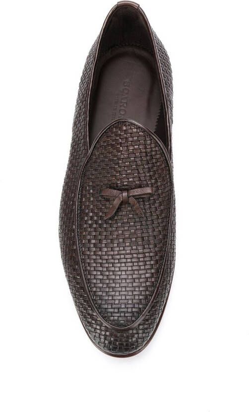 Scarosso Henri Brown woven loafers
