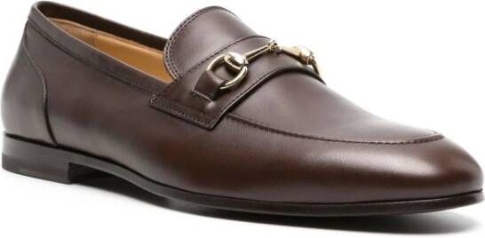 Scarosso horsebit-detail leather loafers Brown