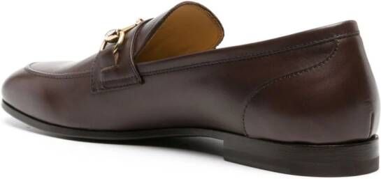 Scarosso horsebit-detail leather loafers Brown