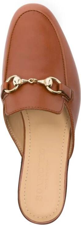 Scarosso horsebit-detail leather mules Brown