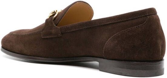 Scarosso horsebit-detail suede loafers Brown