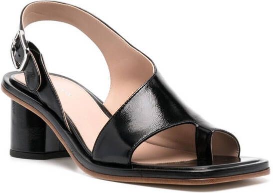 Scarosso Jill patent leather sandals Black