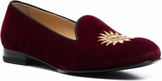 Scarosso Jordan embroidered velvet slippers