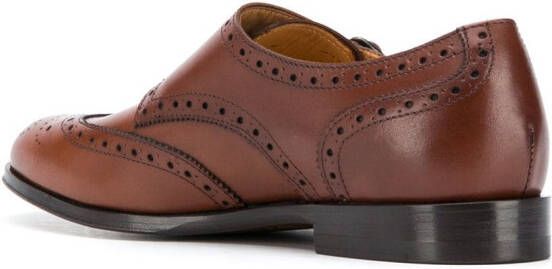 Scarosso Kate leather monk shoes Brown