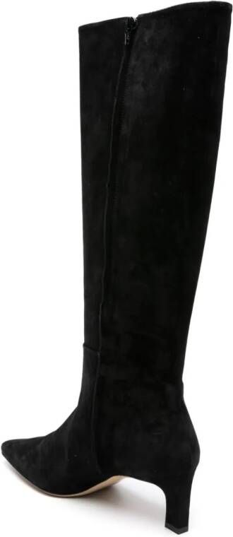 Scarosso Kira 50mm suede boots Black