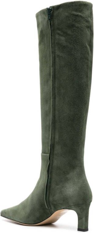 Scarosso Kira 50mm suede boots Green
