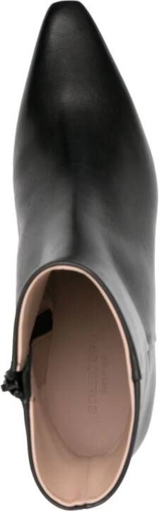 Scarosso Kitty 50mm leather boots Black