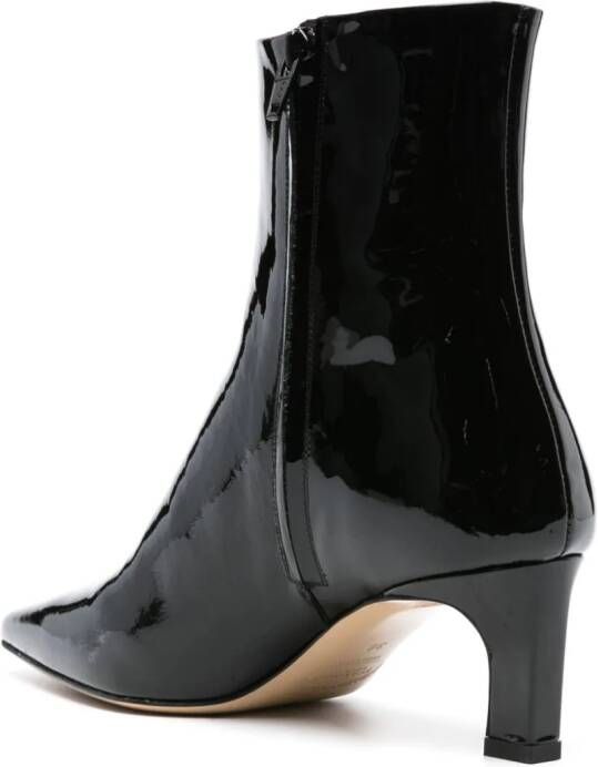Scarosso Kitty 50mm patent-leather boots Black