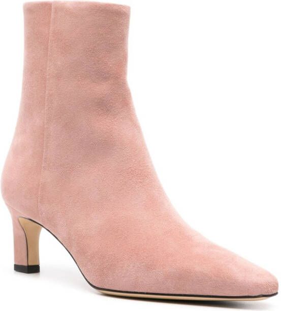 Scarosso Kitty 50mm suede ankle boots Pink