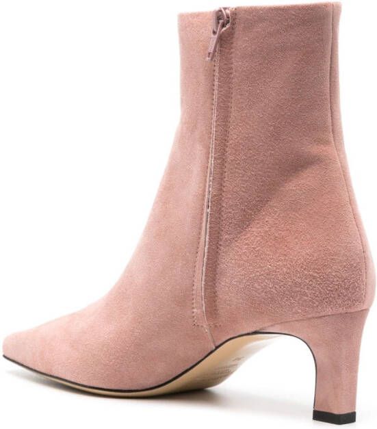 Scarosso Kitty 50mm suede ankle boots Pink
