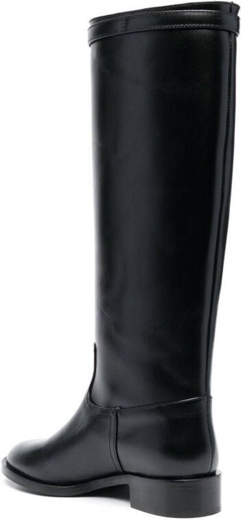 Scarosso knee-high leather boots Black