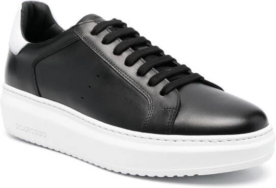 Scarosso lace-up leather sneakers Black