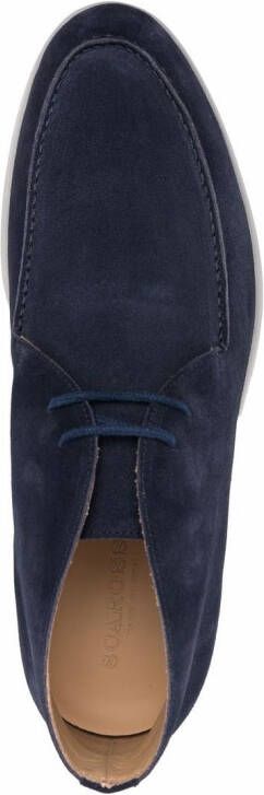Scarosso lace-up suede boots Blue