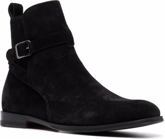 Scarosso Lara buckled ankle boots Black