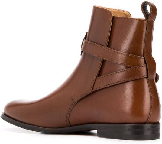Scarosso Lara buckled ankle boots Brown