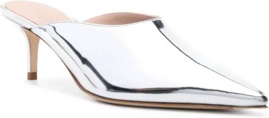 Scarosso Laura 60mm patent mules Silver