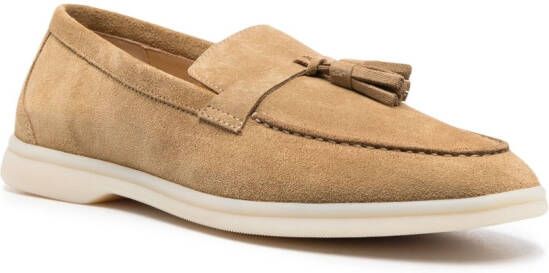 Scarosso Leandro tassel-detail suede loafers Neutrals