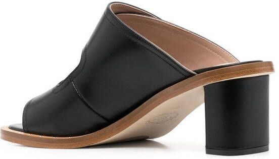 Scarosso leather cut-out mules Black