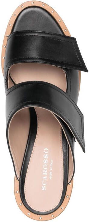 Scarosso leather cut-out mules Black