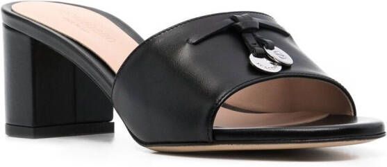 Scarosso logo-charm detail mules Black