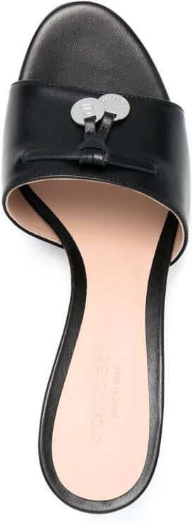 Scarosso logo-charm detail mules Black