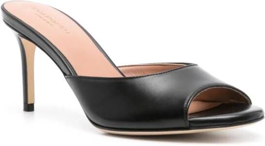 Scarosso Lohan 75mm leather mules Black