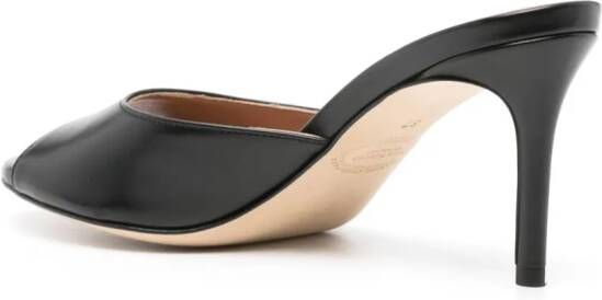 Scarosso Lohan 75mm leather mules Black