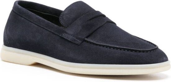 Scarosso Luciana penny-slot suede loafers Blue