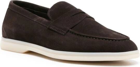 Scarosso Luciana suede penny loafers Brown