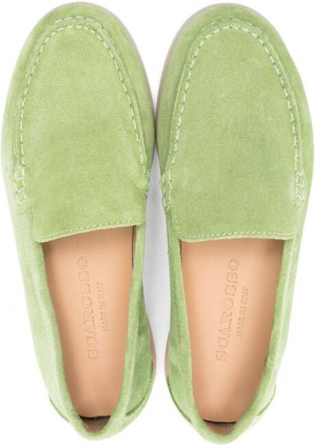 Scarosso Ludovica slip-on suede loafers Green
