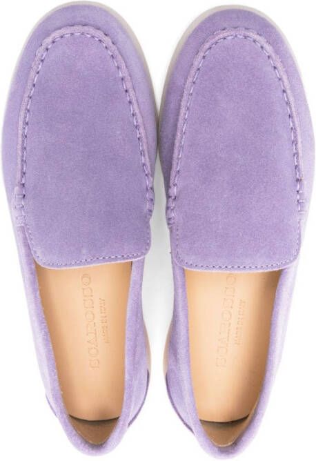 Scarosso Ludovica slip-on suede loafers Purple
