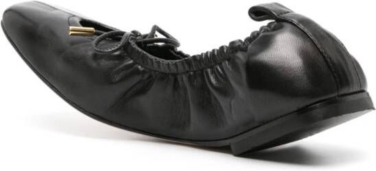 Scarosso Margot leather ballerina shoes Black
