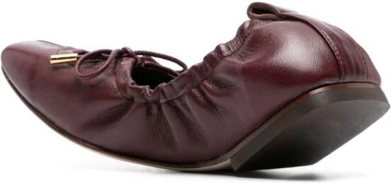 Scarosso Margot leather ballerina shoes Red