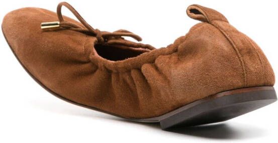 Scarosso Margot suede ballerina shoes Brown