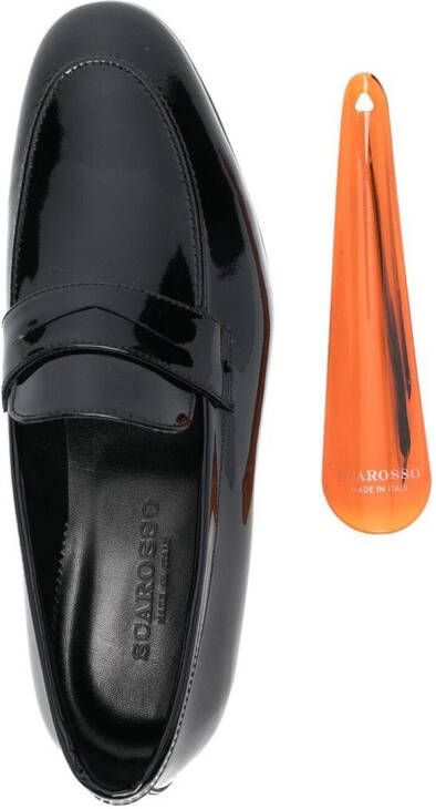 Scarosso Marzio patent leather loafers Black