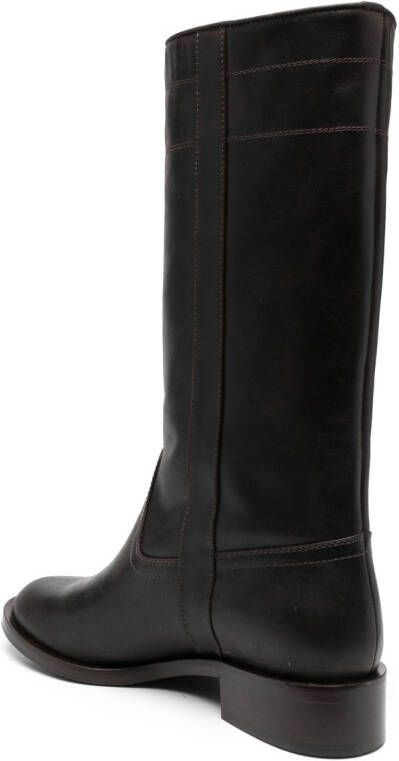 Scarosso mid-calf leather boots Brown