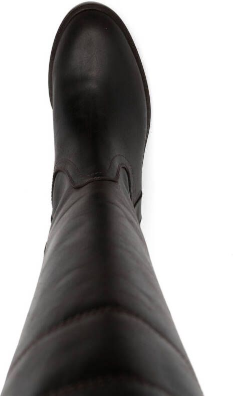 Scarosso mid-calf leather boots Brown