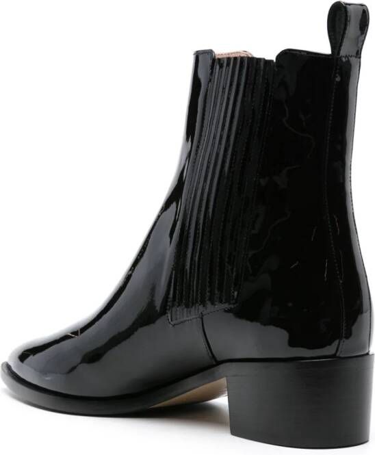 Scarosso Olivia 40mm patente-leather Chelsea boots Black