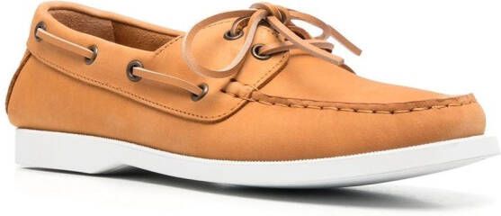 Scarosso Oprah leather boat shoes Brown