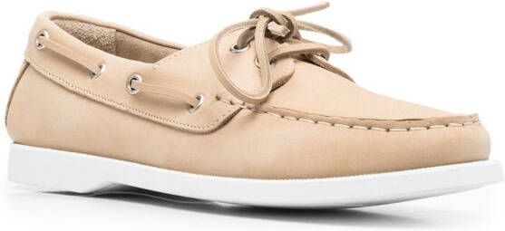 Scarosso Oprah leather boat shoes Neutrals